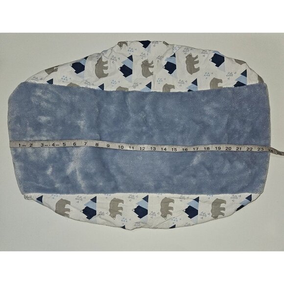 Levtex Baby Changing Pad Cover Soft Fleece Top Blue Gray Bears Mountains - Picture 3 of 8